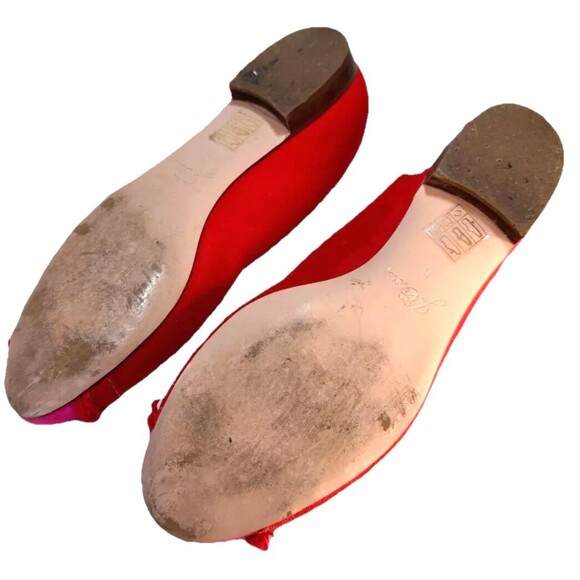 J. Crew Size 6 Kiki Ballet Flats Color Pop Canvas Red Pink Travel Resort Coastal - Picture 8 of 8
